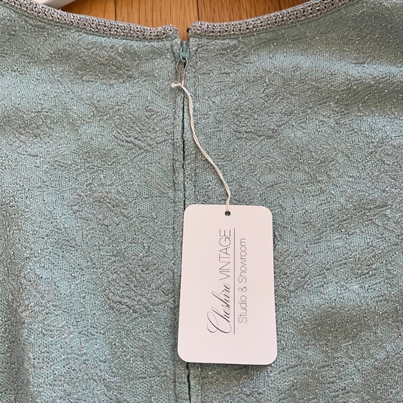 Vintage 1960s Lurex Blue Dress - Picture 13 of 16